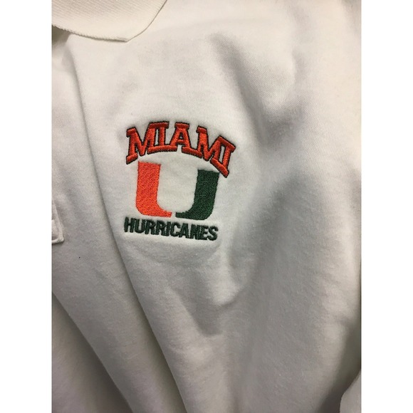 Mens Large University Of Miami Hurricanes Polo - Picture 2 of 4